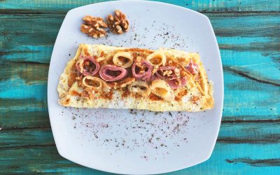 Omelette de jamón y queso