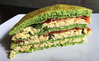 Torre de espinaca y pollo