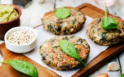 Hamburguesas de Berenjenas, Espinacas y Garbanzos