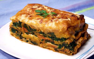 Lasaña de calabaza y espinaca