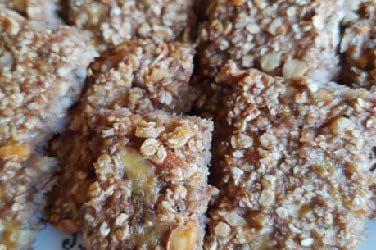 Barrita de cereal de banana, avena y miel